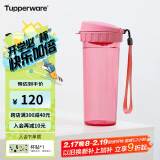 特百惠（Tupperware）茶韵500ML塑料杯 男女学生便携办公用水杯子大容量双饮口 柔蜜粉