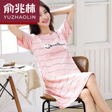 俞兆林【品牌严选】莫代尔凉爽透气好睡眠纯棉睡裙女士夏季短袖可爱卡通睡衣韩版夏天宽松加大码孕妇家居服 小鸟儿 L【适合100-120斤】