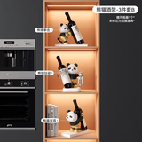 赟娅熊猫红酒架装饰品摆件轻奢玄关客厅酒柜餐厅桌面创意乔迁新居礼品 熊猫酒架3件套B