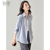 初申秋冬长袖衬衫女旷野美拉德灯芯绒刺绣叠穿休闲外套衬衣S143C2009