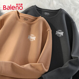班尼路（Baleno）加绒t恤男秋冬季复古美式潮流学生上衣户外保暖男士内搭男士长袖