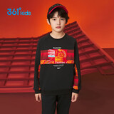 361°新年儿童卫衣男童(3-14岁)加厚保暖国潮套头卫衣 黑130