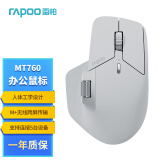 雷柏（Rapoo） MT760大手无线/蓝牙/有线多模办公鼠标 人体工学跨屏传输锂电池150小时续航11键可定义 灰白