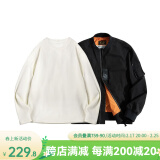 马登工装 美式复古MA-1飞行员夹克休闲棒球服短外套春潮情人节送男友 黑色MA1+米白长T XL