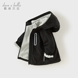 戴维贝拉（DAVE＆BELLA）童装宝宝衣服儿童外套男童春秋女童春装大童秋冬加绒户外运动服装 黑色DBJ15531-B 140 cm（建议身高130-140cm）