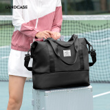 Landcase 旅行包女手提包运动健身游泳背包扩容短途旅行李包袋  5102黑色