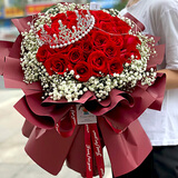 维纳斯鲜花速递红玫瑰花束生日礼物全国花店同城配送女友老婆 情有独钟-33朵红玫瑰花束