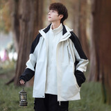 Foss Phil户外冲锋三合一夹克男士春秋季衣服休闲男冬款连帽工装外套 CM-1818白黑三合一 XL 【推荐105-120斤】