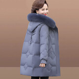 啄木鸟（TUCANO）中年妈妈冬装外套中长款棉衣中老年女装羽绒棉服加厚大码棉袄外套 紫色 加厚 5XL (可穿150-165斤)