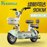 科迅 KX2025新款电动自行车成人电瓶车女士小型亲子代步车时尚电动车可上牌新国标电车 薄荷绿 配【黑聚王】48V14A电池-续航约45KM