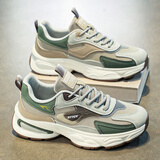 者顿鞋子男鞋2025新款秋冬季透气网面休闲运动跑步鞋减震篮球鞋老爹鞋 RF-F732卡绿色 42