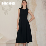 ROEYSHOUSE罗衣优雅简约无袖连衣裙新款秋装女高级感气质大摆礼服裙子09928 黑色 L （建议拍前联系客服确认哦）