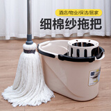 奕清良品老式棉线拖把家用一拖净大号棉纱墩布头酒店工厂拖地吸水拖把带桶 手工绑线棉纱拖把+19L拖把拧干桶