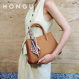 红谷女包单肩包女手提包包牛皮斜挎包丝巾搭配戴妃包 生日礼物送女友