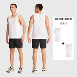 迪卡侬（DECATHLON）运动背心男夏跑步健身速干跑步背心篮球无袖田径训练服MSCF 【两件套】初阶款 白色 L