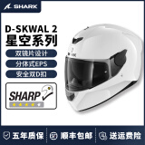 SHARK头盔进口鲨鱼摩托车机车双镜片大尾翼全盔四季防雾街车赛车星空2 白色-HE4030NWHU M(55-56)头围