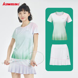 川崎（KAWASAKI）羽毛球服运动套装清爽透气短袖短裙训练服青花瓷A2807 青柳绿 M