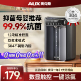 AUX奥克斯恒温智能热水壶电热水壶2025新款家用电烧水壶保温一体电热水瓶全自动饮水机 5L 【304材质】99.9%抑菌水路 黑