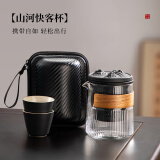 忆壶茶旅行茶具便携式单人盖碗功夫三件套装户外简易快客杯公道家用露营
