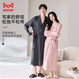 猫人情侣睡袍睡衣女士纯棉浴袍家居服四季通用浴衣25新款粉色XL
