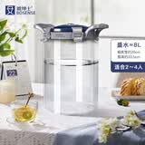 玻绅士水桶纯净水桶饮水机桶家用玻璃水桶储水用纯净水桶大容量功夫茶储 带硅胶软管【2-4人使用】8L