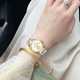 劳士顿金表女纯金999足金镶真钻生日礼物品牌手表女款机械女士名表十大