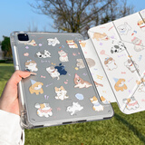 zoyu iPad Pro保护套Air7/6保护壳适用苹果11英寸2025平板iPad11第10代带笔槽Y折防弯mini7透明硬壳 毛绒朋友【配钢化膜】 2025款iPad11【A16芯片】/第十代