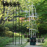 爬藤花架 铁艺玫瑰月季花柱架铁线莲爬藤架攀藤植物架子花盆 墨绿色大号 高1.9米直径40cm 特大