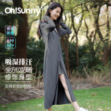 OhSunny防晒衣女长款女神透气防晒服户外运动风衣外套薄 陨石灰-长款 M