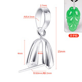 潮尚美银扣头吊坠扣银饰配件弹簧扣玉扣子卡扣项链扣接头手链锁扣螺丝扣 贝子扣/s925银