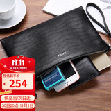 高尔夫（GOLF）头层牛皮男士手包多卡位手拿包鳄鱼纹大容量信封手抓包送男友礼物