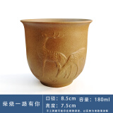 陶迷（TAOMI）高档主人杯茶杯品茗杯汝窑小茶杯茶盏家用陶瓷功夫茶具泡茶杯 柴烧一鹿有你 180ml 1只 200mL以下