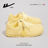 回力冬季女鞋小白鞋时尚百搭加绒德训鞋女士板鞋4395Z 黄色 38