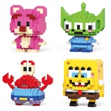 VTR迷你微小颗粒拼装积木玲娜星黛小积木玩具礼物草莓熊拼插 迷你/草莓熊+三眼仔+老螃蟹+小海