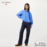 优衣库女装直筒牛仔裤/中腰水洗产品休闲裤子25秋冬新款479004 69 藏青色 25 /160/64A