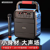 山水（SANSUI）蓝牙音响广场舞户外k歌一体机大功率大音量喇叭小型功放设备手提便携家用播放器扩音器收款音箱 旗舰版单麦【立体环绕式音效】