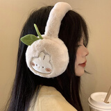 QUEEN TRIP毛绒耳罩女秋冬可爱兔子冬季保暖护耳套可折叠学生骑行加厚耳捂 白色-兔子耳罩
