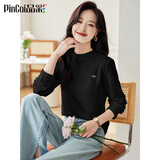 品彩（PinCai）长袖T恤女秋季洋气内搭上衣插肩袖修身打底T恤P143T2008