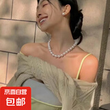 正品澳白施家珍珠项链女款秋冬新款锁骨链轻奢小众颈链毛衣链正圆 澳白10MM 40+5cm延长链款