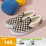 VANS范斯童鞋官方 Slip-On棋盘格亲子款舒适一脚蹬中大童帆布鞋 黑白棋盘格 34码 实测内长21cm