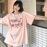 素织锦短袖女t恤女装夏季纯棉宽松T恤2025新款ins风潮女高颜值凉感上衣 KOMYLA短袖【桃粉色】 L 【建议100-120斤】