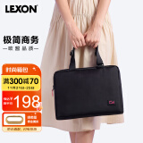 乐上（LEXON）单肩包女手提电脑包13.3英寸内胆包时尚斜挎包轻便商务公文包黑色