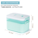 蜜糖小姐美甲工具箱可放饰品指甲油胶光疗机专业大容量箱子收纳盒子店专用 蓝色双层收纳箱·大号 1件 无规格