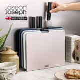 JOSEPH JOSEPH 厨房菜板套装家用辅食生食海鲜分类抗菌切菜砧板带刀升级款 银色 60194