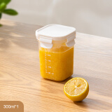 dehub食品级带冰保鲜盒便携外带移动小冰箱自带冰便当盒户外野餐水果盒 【白色300ml】精准刻度