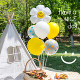 多美忆生日场景布置气球装饰儿童生日快乐桌飘男孩女孩装扮白色太阳花