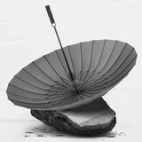 美度（MAYDU）双人长柄雨伞大号24骨雨伞长柄抗暴风直杆晴雨伞M7003灰色