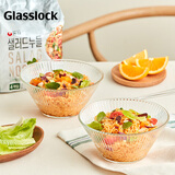 GLASSLOCK盖朗韩国进口家用钢化玻璃餐具餐盘沙拉碗盘子饭碗套装