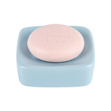 丝普瑞瑞士品牌SPIRELLA创意香皂盒卫生间手工陶瓷简约多色皂碟浴室 哑光蓝色(单件)