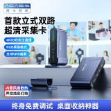 阿卡西斯2路hdmi采集卡4k60hz立式拾音采集卡适配摄像机单反相机教学会议双机位直播录制盒VC-018Max